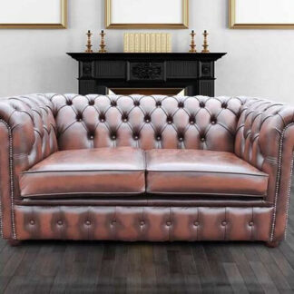 Chesterfield Holyrood 2 Seater Antique Brown Leather Sofa Offer