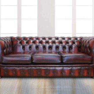Chesterfield Holyrood 3 Seater Antique Oxblood Leather Sofa Offer